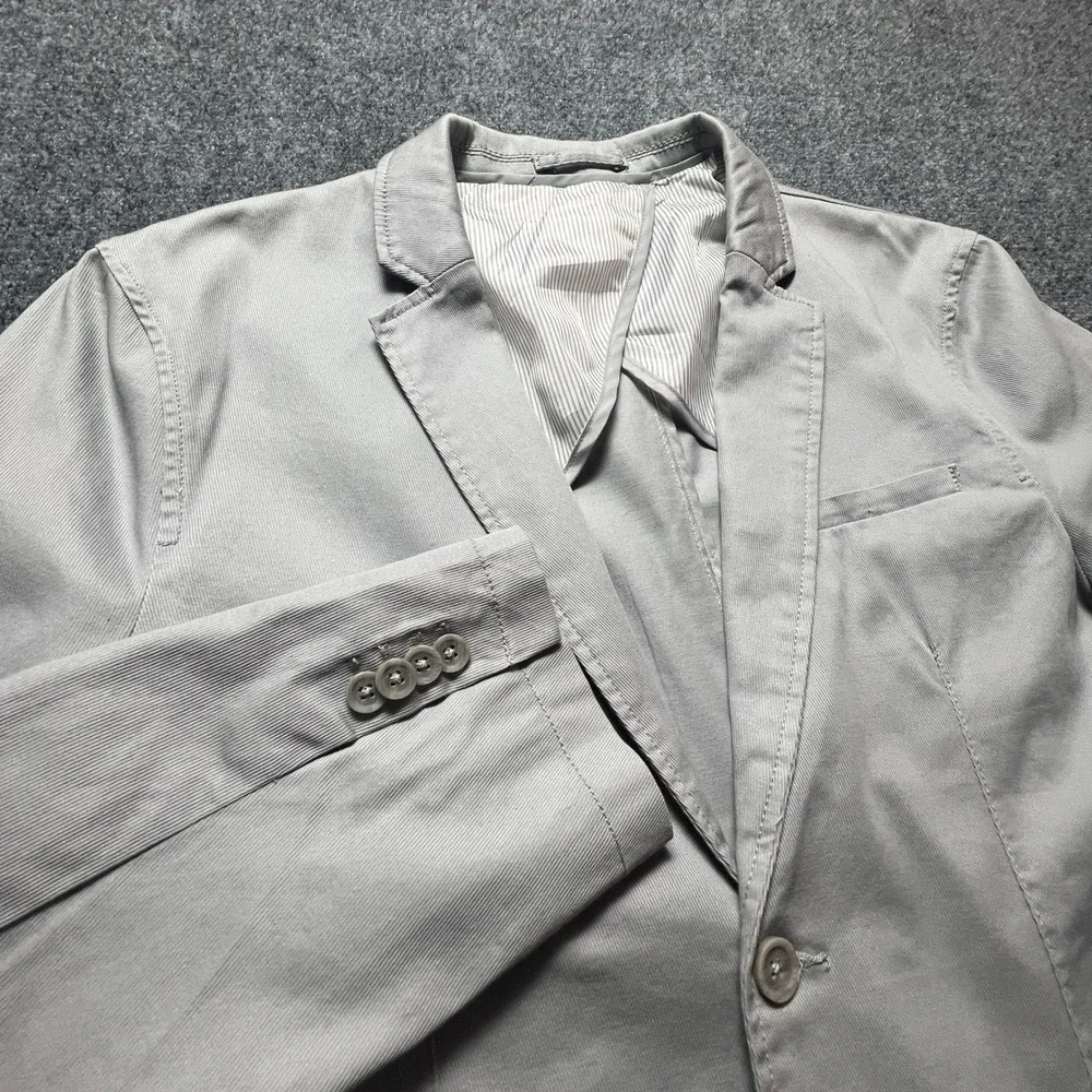 Angelo Litrico Mens Grey Slim Fit Unstructured Blazer Jacket 46 XL US 56 EUR